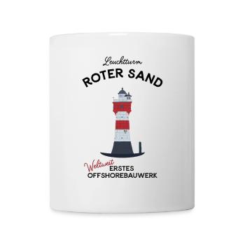 Leuchtturm Roter Sand, Nordsee, Offshore - Tasse - Weiß - Vorne