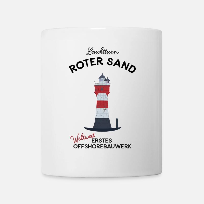 Leuchtturm Roter Sand, Nordsee, Offshore - Tasse - Weiß