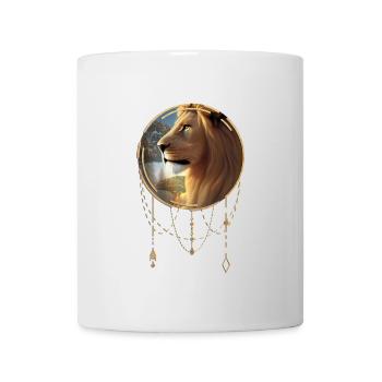 Super lion au coucher du soleil - Mug blanc - blanc - Devant