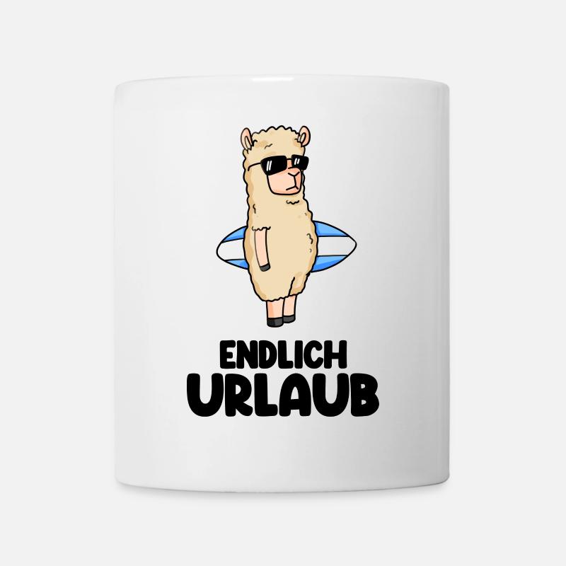 Urlaub Alpaka - Tasse - Weiß