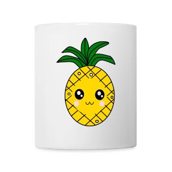 Fasching, Karneval, Kostüm, Ananas - Tasse - Weiß - Vorne