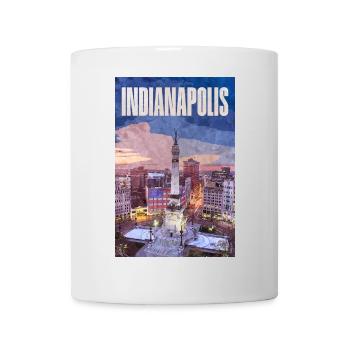 Indianapolis Skyline am Monument Circle - Tasse - Weiß - Vorne