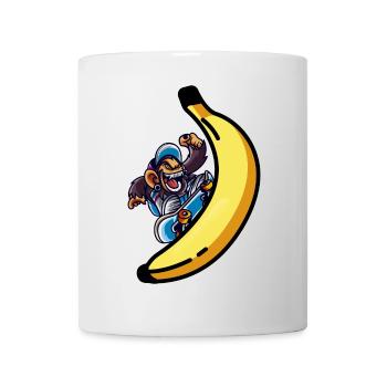 Skater Monkey mit Banane Skateboard - Tasse - Weiß - Vorne