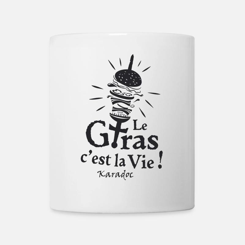 Le gras cest la vie ! Karadoc burger - Mug blanc - blanc