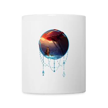 Awesome jellyfish with little mermaid - Mug - white - Front