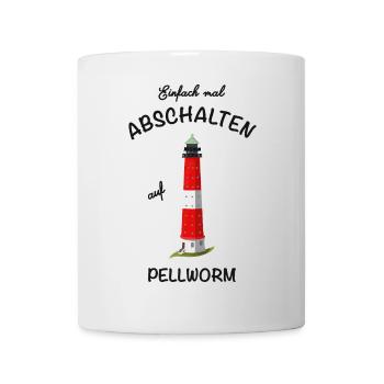 Kultiger Leuchtturm Insel Pellworm, abschalten - Tasse - Weiß - Vorne