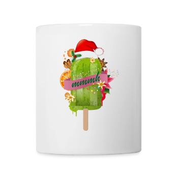leuchtend grünes Eis am Stil zu Weihnachten - Tasse - Weiß - Vorne