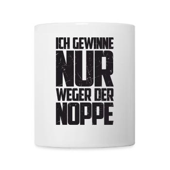 Ich gewinne nur wegen Noppe Tischtennisspieler - Tasse - Weiß - Vorne