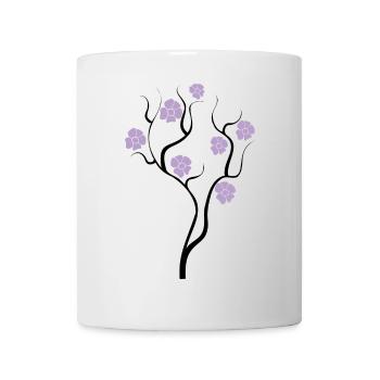 Tree with purple flowers - Creative illustration - Mug - white - Front
