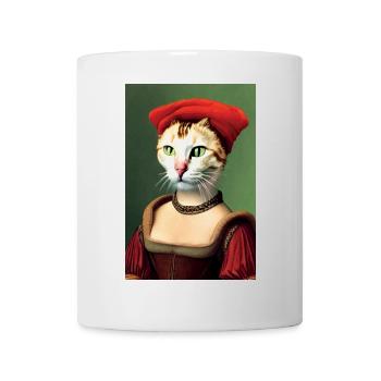 Renaissance Cat Art | Funny Vintage Pet Portrait - Mug - white - Front