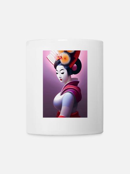 Geisha 9 - Tasse - Weiß