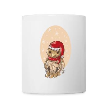 Christmas bird sparrow - Mug - white - Front