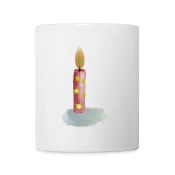 Hand Drawn Birthday Candle with Stars - Mug - white - Front