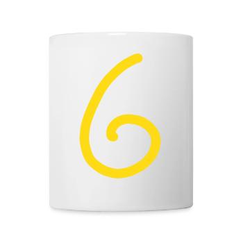 6 Nummer sechs Zahl Geburtstag - Tasse - Weiß - Vorne