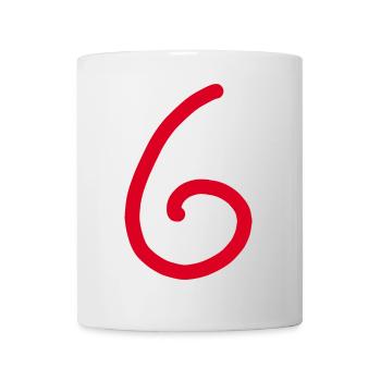 6 Number six number red Birthday - Mug - white - Front
