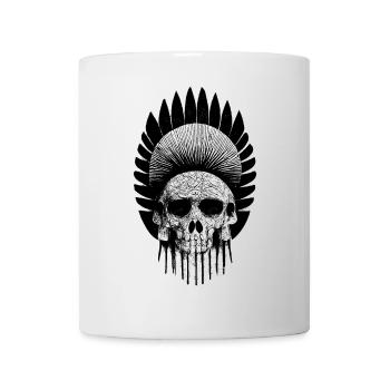Skull with Indian headdress - Mug - white - Front