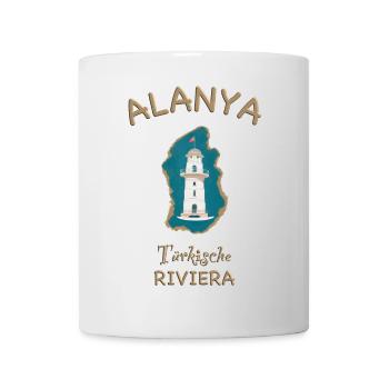 Alanya , Leuchtturm, Türkische Riviera - Tasse - Weiß - Vorne