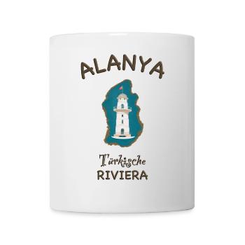 Alanya, Leuchtturm, türkische Mittelmeerküste - Tasse - Weiß - Vorne