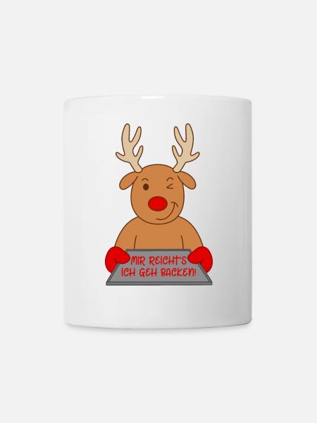 Rentier Weihnachten Mir reicht's Ich geh backen - Tasse - Weiß