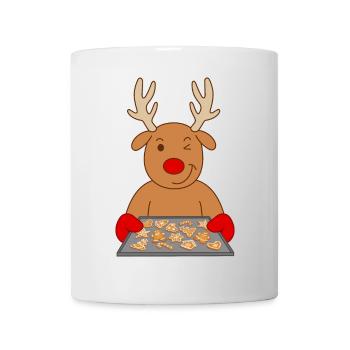 Reindeer Christmas biscuits Baking cookies - Mug - white - Front