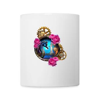 Schönes Steampunk-Design mit Seepferdchen - Tasse - Weiß - Vorne