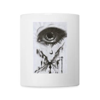 Weinende Augen – Aquarell Traurigkeit und Verlust - Tasse - Weiß - Vorne