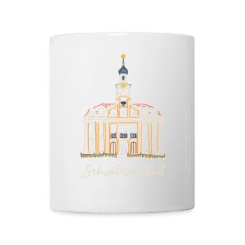 Schwäbisch Hall, barockes Rathaus, Strichzeichnung - Tasse - Weiß - Vorne