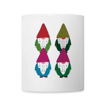 gartenzwerge Viererkette - Tasse - Weiß - Vorne