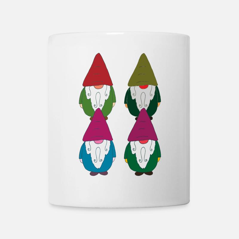 Chaîne de nains de jardin de quatre - Mug blanc - blanc