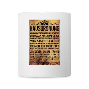 Hausordnung Vintage - Tasse - Weiß - Vorne