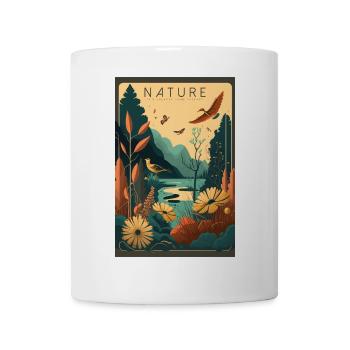 Natur ist günstiger als Therapie Spruch Wald Tiere - Tasse - Weiß - Vorne