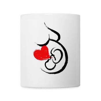 Bébé Ventre Coeur Bébé Grossesse Grossesse Maman - Mug blanc - blanc - Devant