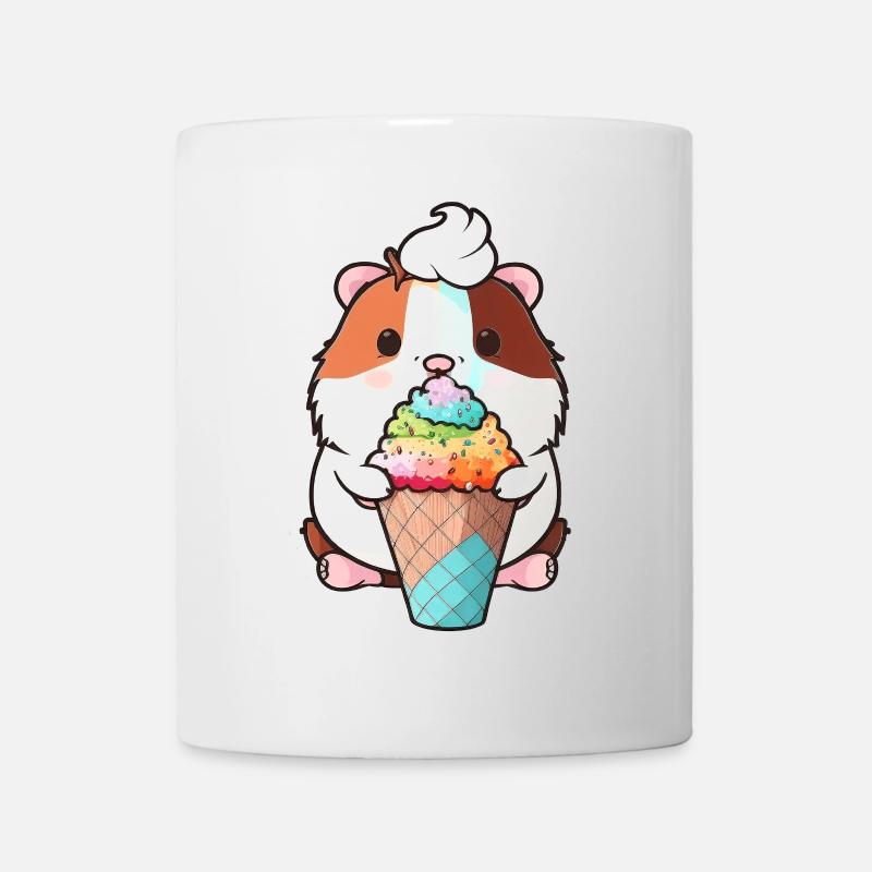 Petit hamster avec de la glace colorée - Mug blanc - blanc