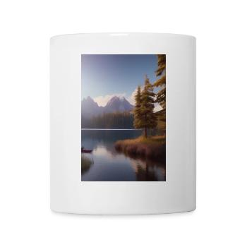 Landscape with lake and mountains - Mug - white - Front