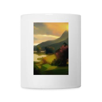 Landscape with lake and mountains - Mug - white - Front
