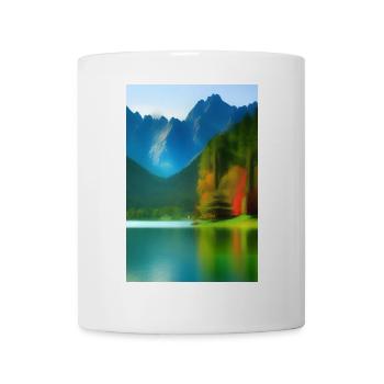 Landscape with lake and mountains - Mug - white - Front