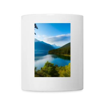 Landscape with lake and mountains - Mug - white - Front