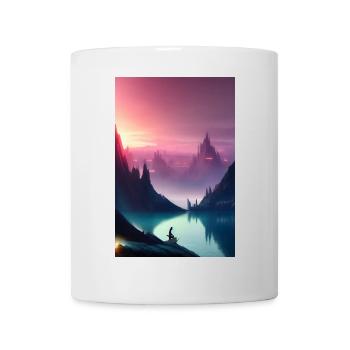 Landscape with lake and mountains - Mug - white - Front
