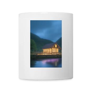 Charming lakeside cabin - Mug - white - Front