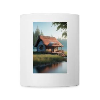 Charming lakeside cabin - Mug - white - Front
