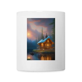 Charming lakeside cabin - Mug - white - Front