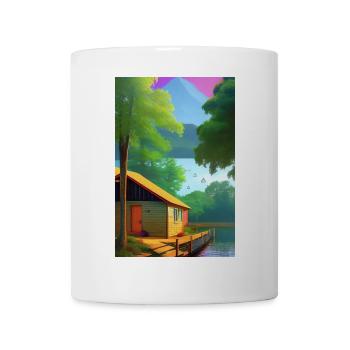 Charming lakeside cabin - Mug - white - Front