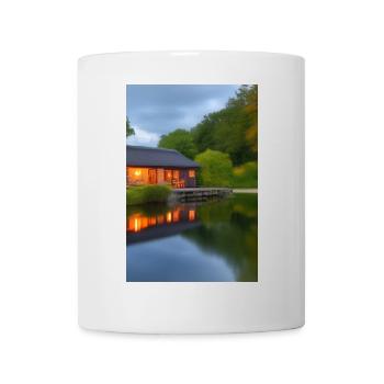 Charming lakeside cabin - Mug - white - Front