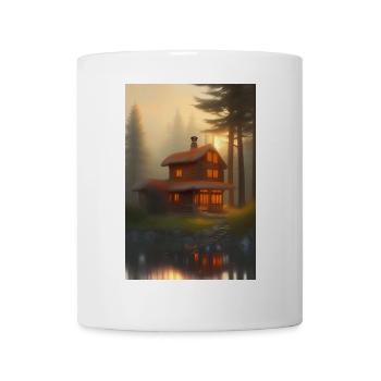 Charming lakeside cabin - Mug - white - Front