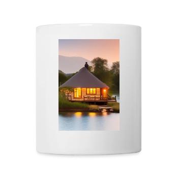 Charming lakeside cabin - Mug - white - Front