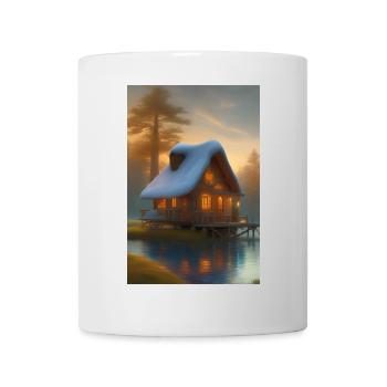 Charming lakeside cabin - Mug - white - Front