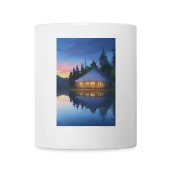 Charming lakeside cabin - Mug - white - Front