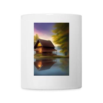 Charming lakeside cabin - Mug - white - Front