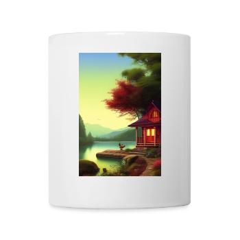 Charming lakeside cabin - Mug - white - Front