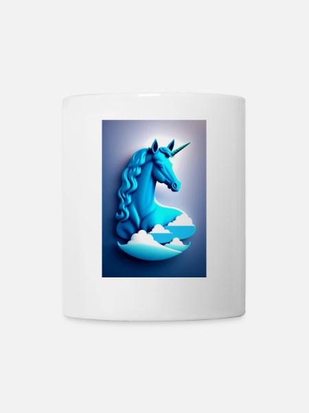 licorne bleu - Mug blanc - blanc